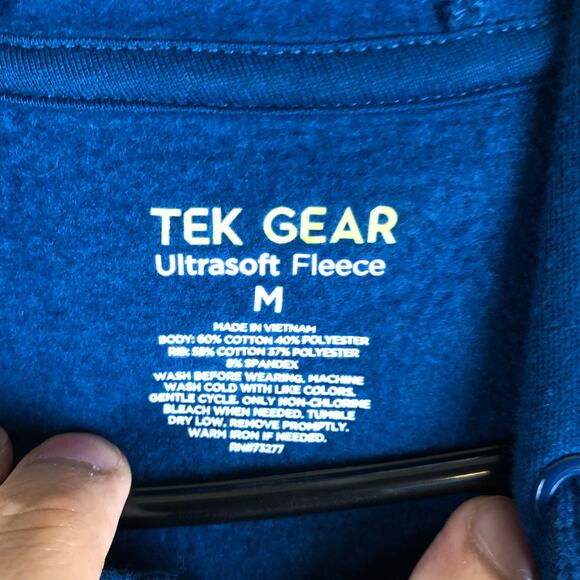 TekGear Womens Jacket Blue Ultra Soft Fleece Full Zip Long Sleeve Casual M - Picture 6 of 12